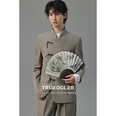 新款 单西 国风西装 外套2025春季 储格 对扣立领休闲西服男新中式