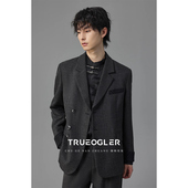 储格 双色双纱休闲西服男通勤日系小西装 男士 2025新款 单西外套