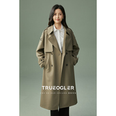 新款 宽松2026春季 抗皱垂坠高级感风衣女中长款 系带外套 储格