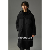 储格 新款 加长加厚大羽绒服男中长款 冬季 外套上衣 异质拼接男士