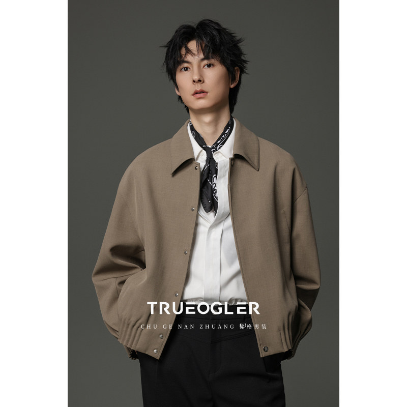 【储格】暗插袋老钱风设计感夹克外套男宽松短款休闲外衣秋冬季,男装,夹克,淘宝优惠券,粉丝福利购,淘宝优惠卷