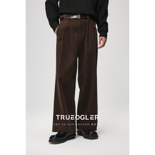 男宽松微喇叭阔腿裤 全棉灯芯绒休闲裤 子冬季 加厚款 裤 工装 储格