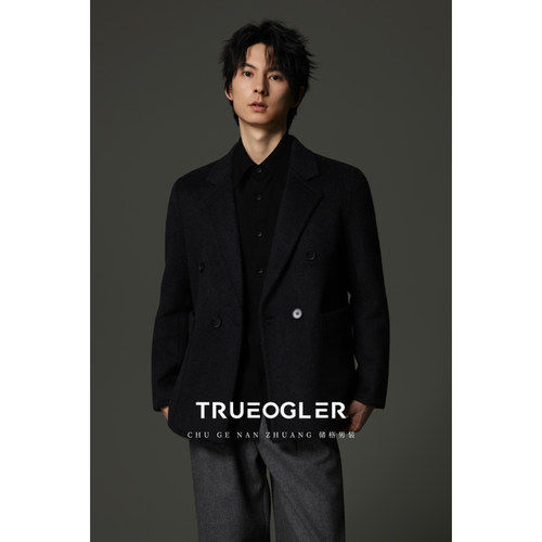 重磅羊毛呢西服男帅气正肩加厚