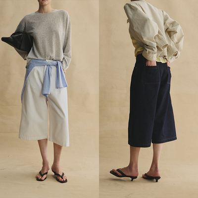 SLO“时髦懒人”七分牛仔裤