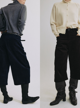 SLO“奈良初冬”灯芯绒七分裤女叠穿精高密有机棉复古秋冬休闲裤
