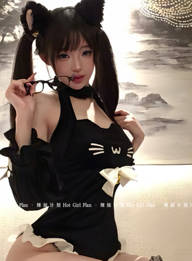 辣妹计划：圣诞猫娘*少女日系性感女仆连体衣制服纯欲内衣裙qqny