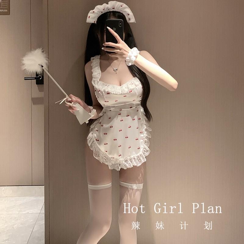 辣妹计划：樱桃女佣*纯欲女仆cos制服性感厨娘内衣裙qqny情趣套装