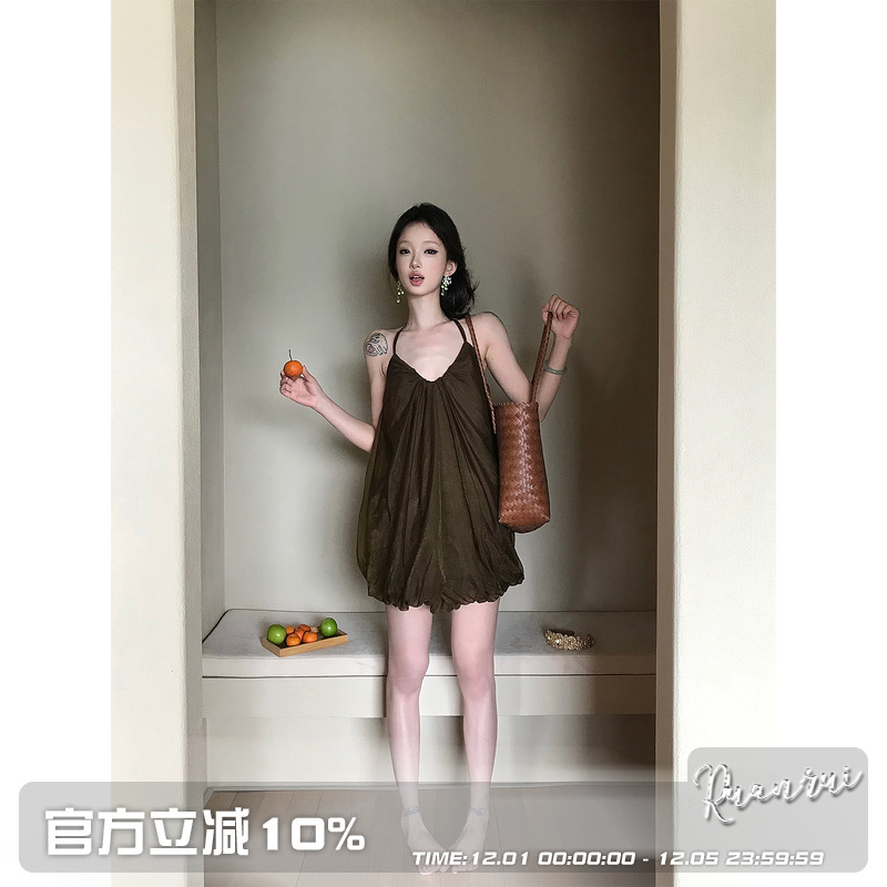 Ruanrui彼得潘精灵花苞连衣裙