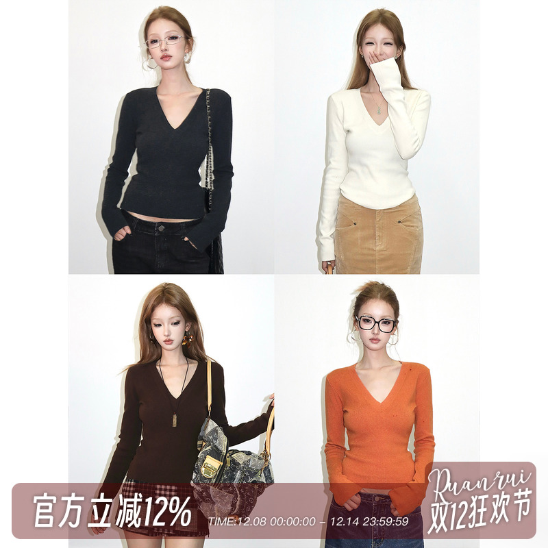 好版型*实用主义V领毛针织衫