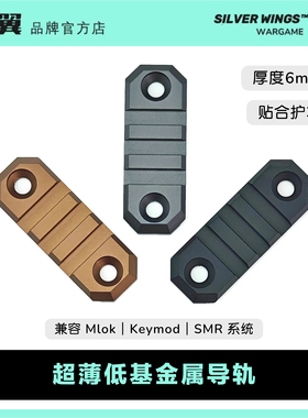 新版超薄20mm金属导轨 适配Mlok & Keymod & SMR系统改装 银翼