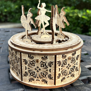 手工拼装DIY立体拼图趣味3D益智玩具高难度玩具创意木制音乐盒