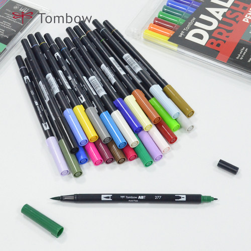 BRUSH手账tombow蜻蜓abt英文字笔