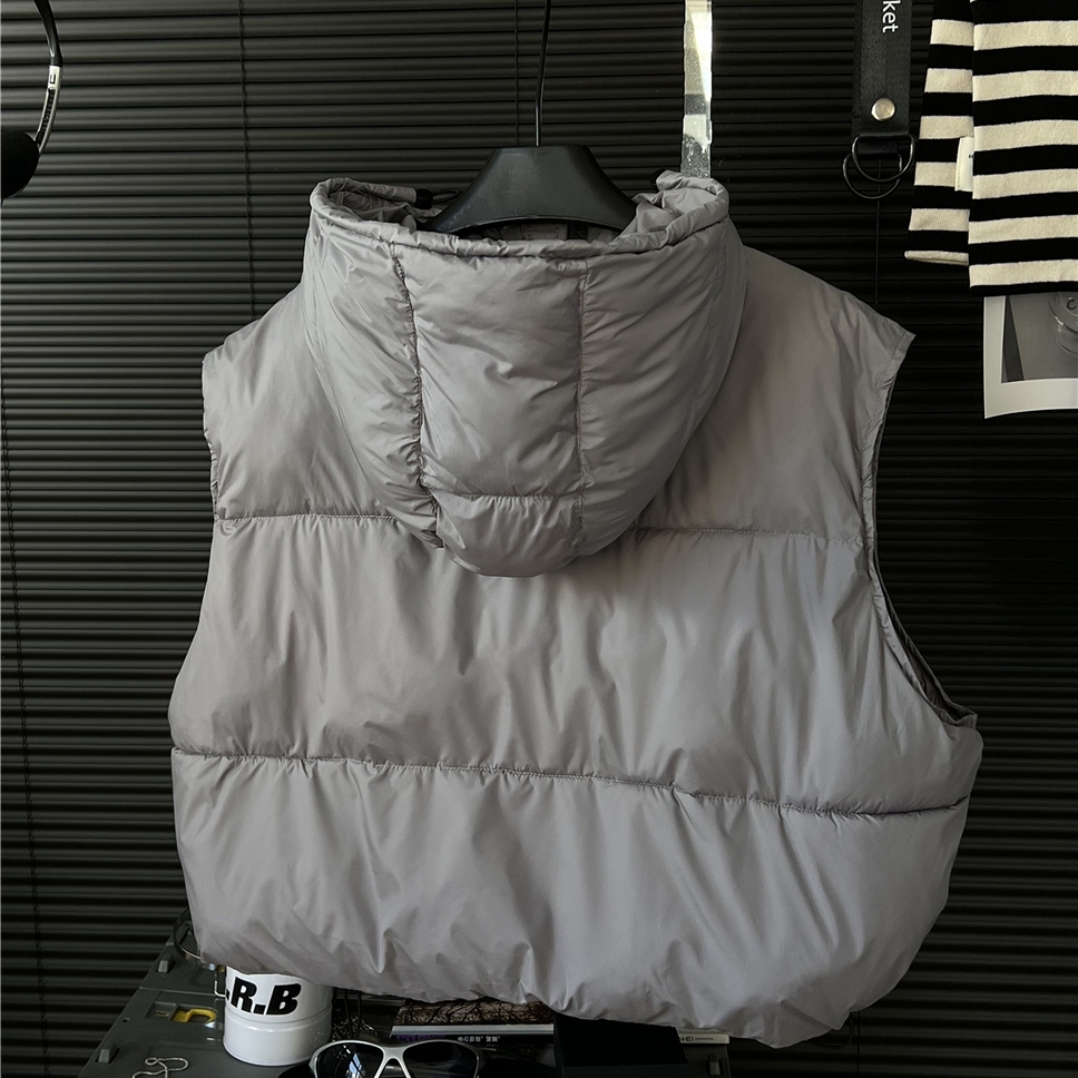 2025秋冬新款儿童棉马甲韩版男女童连帽丝绵马甲