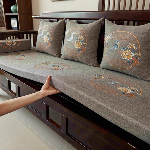 高档红木沙发垫新中式家具实木椅罗汉床座垫客厅防滑秋冬款坐垫子