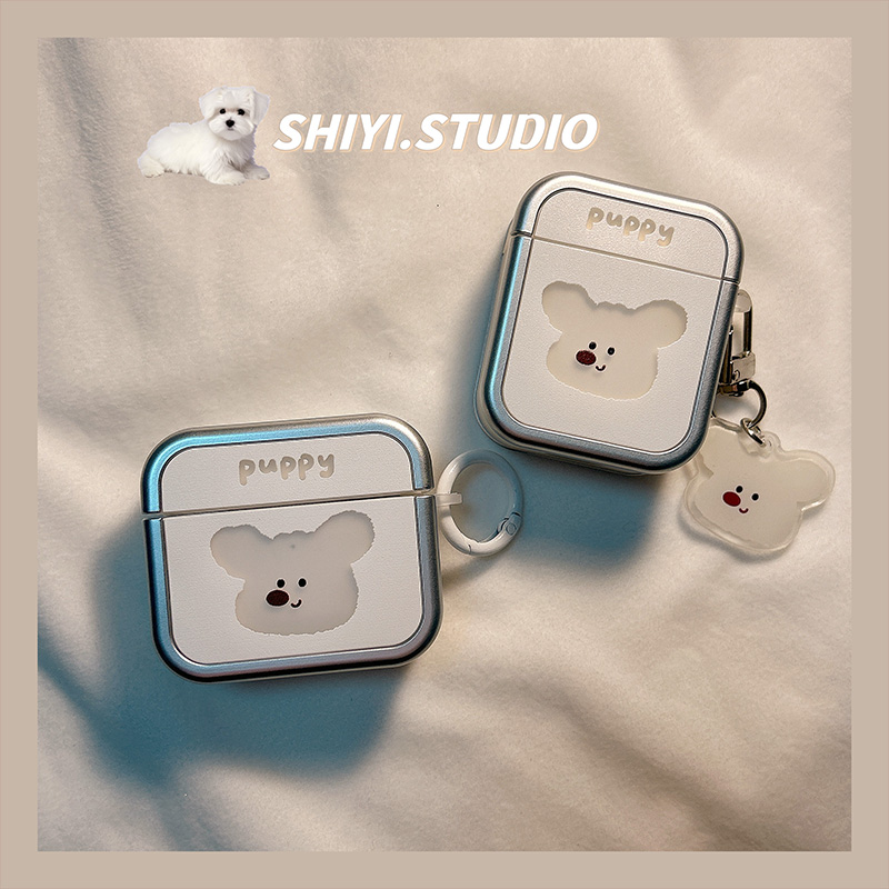 韩风简约镂空小狗适用AirPods4保护套新款iPod苹果耳机壳卡通1/2代无线蓝牙盒3代airpodspro2代软防摔保护壳