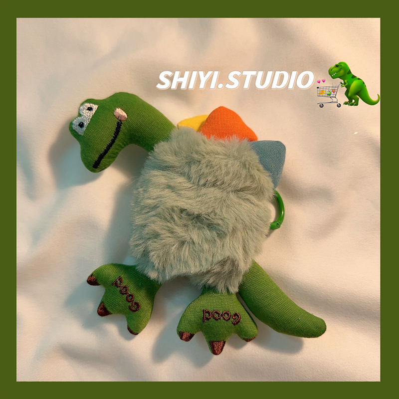 秋冬毛绒立体可爱卡通恐龙耳机套