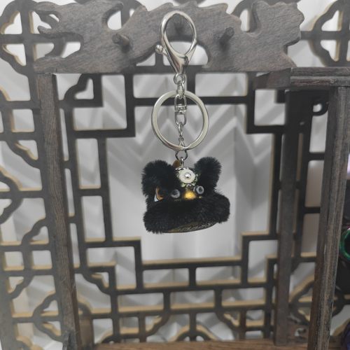 buhu醒狮钥匙扣原创摆件可爱手工