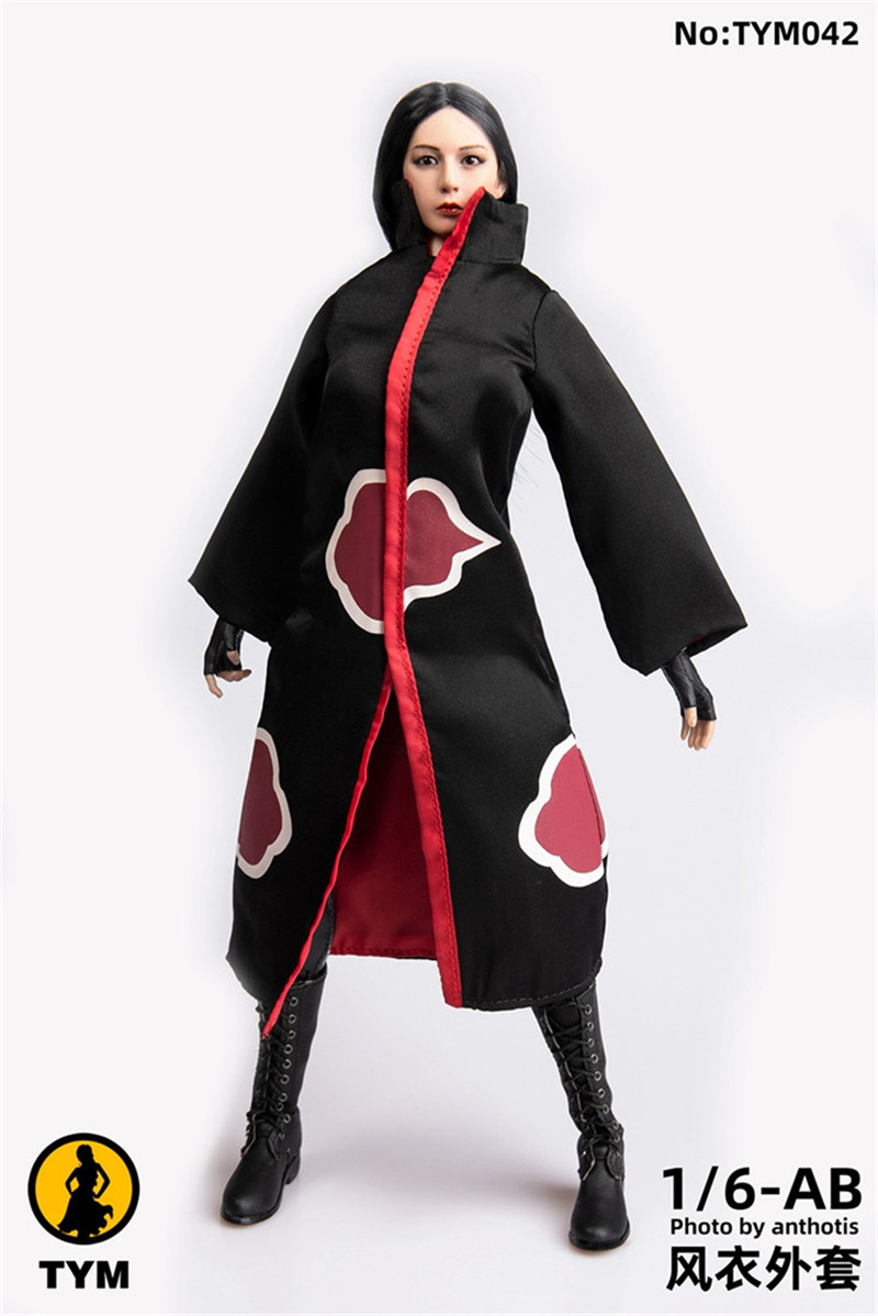 天艺美 1/6兵人衣服 tym042 晓组织成员 风衣男女兵人偶衣服现货
