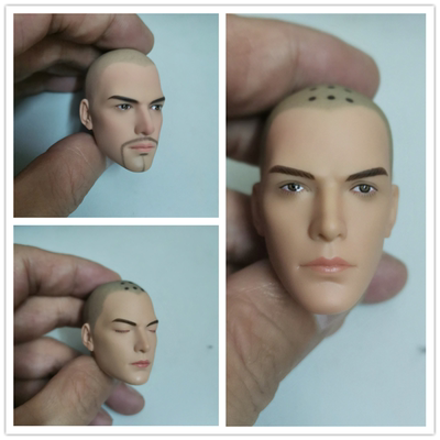 1/6男兵人头雕 圣僧出道  PVC软材质 睁眼 闭眼和尚头雕 HT工艺