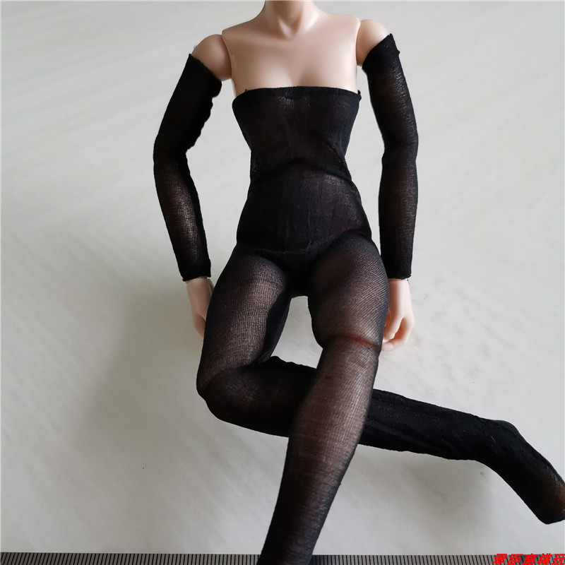1:6 女兵人服饰模型 连体黑丝袜 黑色抹胸丝袜 情趣连体袜 现货