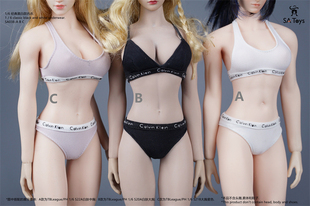 现货 SA Toys SA038 1/6女兵人衣服 经典黑白款内衣内裤 6分娃衣