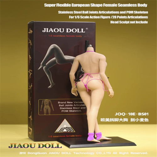 JIAOU DOLL16女兵人JOQ-00E欧美连脚大胸3代可动包胶素体模型人偶