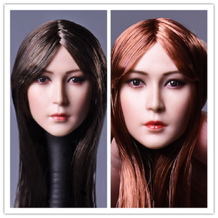 DSTOYS 1/6 兵人头雕 D008 亚洲美女植发头雕适合岚包胶素体 现货