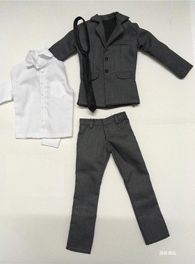 1/6兵人西服套装 男装 灰色西装套装 适合12寸1/6男兵人素体 现货