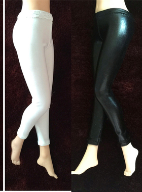 1/6兵人服饰 女装 黑色白色打底裤 紧身裤 皮裤配包胶女素体 现货