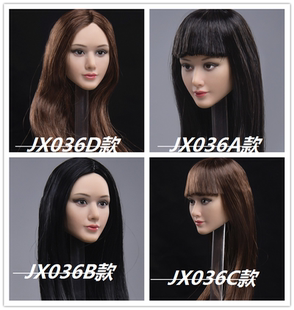 现货 1/6兵人头雕 JXTOYS-036 亚洲美女 菲儿头雕 适合包胶女素体