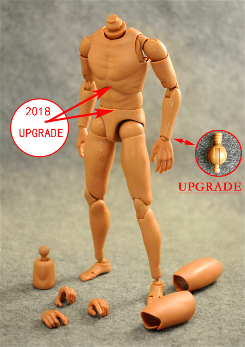 1/6 男兵人素体窄肩版素体 b001 似ht素体 可动兵人素体头雕模型