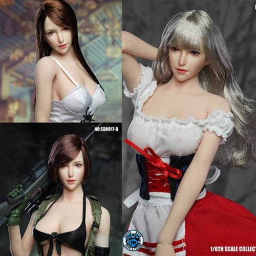 SUPER DUCK 1/6 女兵人头雕 SDH017 萝莉 美女头雕 适合包胶 现货