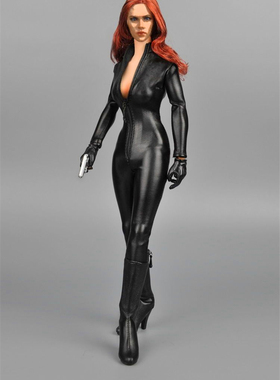 1/6女兵人服饰 女装皮衣 黑色连体 ZY15-2和ZY15-3可D黑寡妇 现货