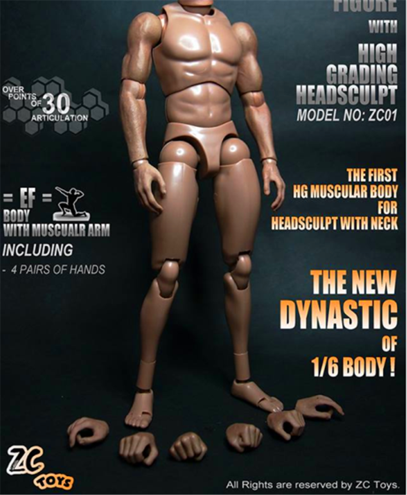 ZCTOYS 1/6男兵人素体 类似 TTM19 金刚狼 肌肉素体可动人偶现货