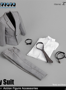 ZYTOYS 1：6 兵人服饰 ZY5038 男装 灰色西装 西服套装模型 现货