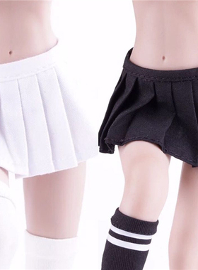 1/6女兵人偶 白色学生裙 短裙 白色 黑色百褶裙 PH 岚 UD 现货