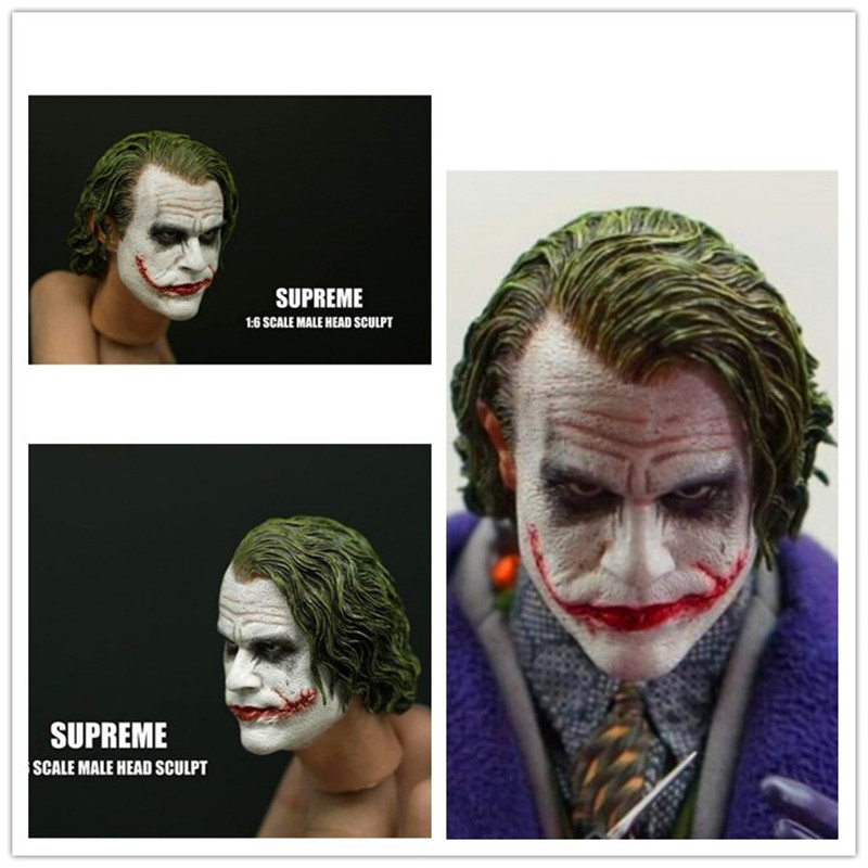 SUPREME 1/6 兵人 蝙蝠侠前传 缩小版小丑希斯莱杰头雕joker 现货
