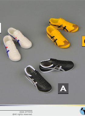 ZYTOYS 1/6男兵人 ZY1021 黄色运动鞋 李小龙 功夫鞋 人偶鞋 现货