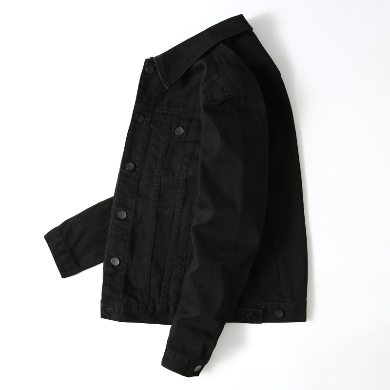 黑色牛仔工装纯棉青年休闲夹克