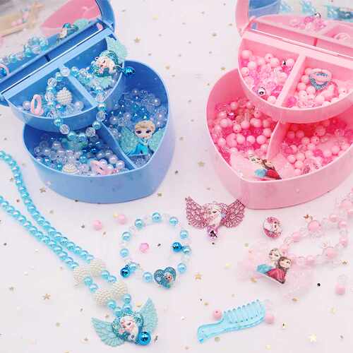 女孩穿珠子项链手链亲子diy饰品