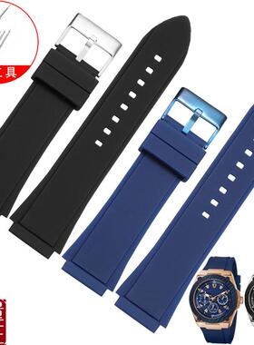 适配盖尔斯U0247G3W0040G3W0040G7系列黑P蓝色硅胶手表带男22m