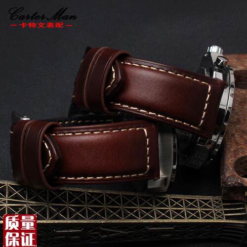 休闲牛皮表带e适配沛纳海Fossil化石男士FS5088FTW11142224m
