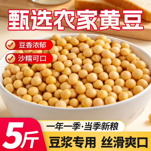 5斤笨黄豆新鲜大豆大豆子豆浆原料营养早餐1斤