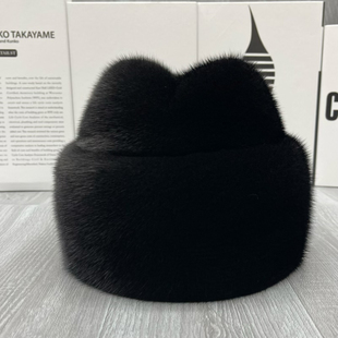 进口貂皮帽子男冬天中老年人加厚保暖棉帽冬季水貂毛绒整地主礼帽