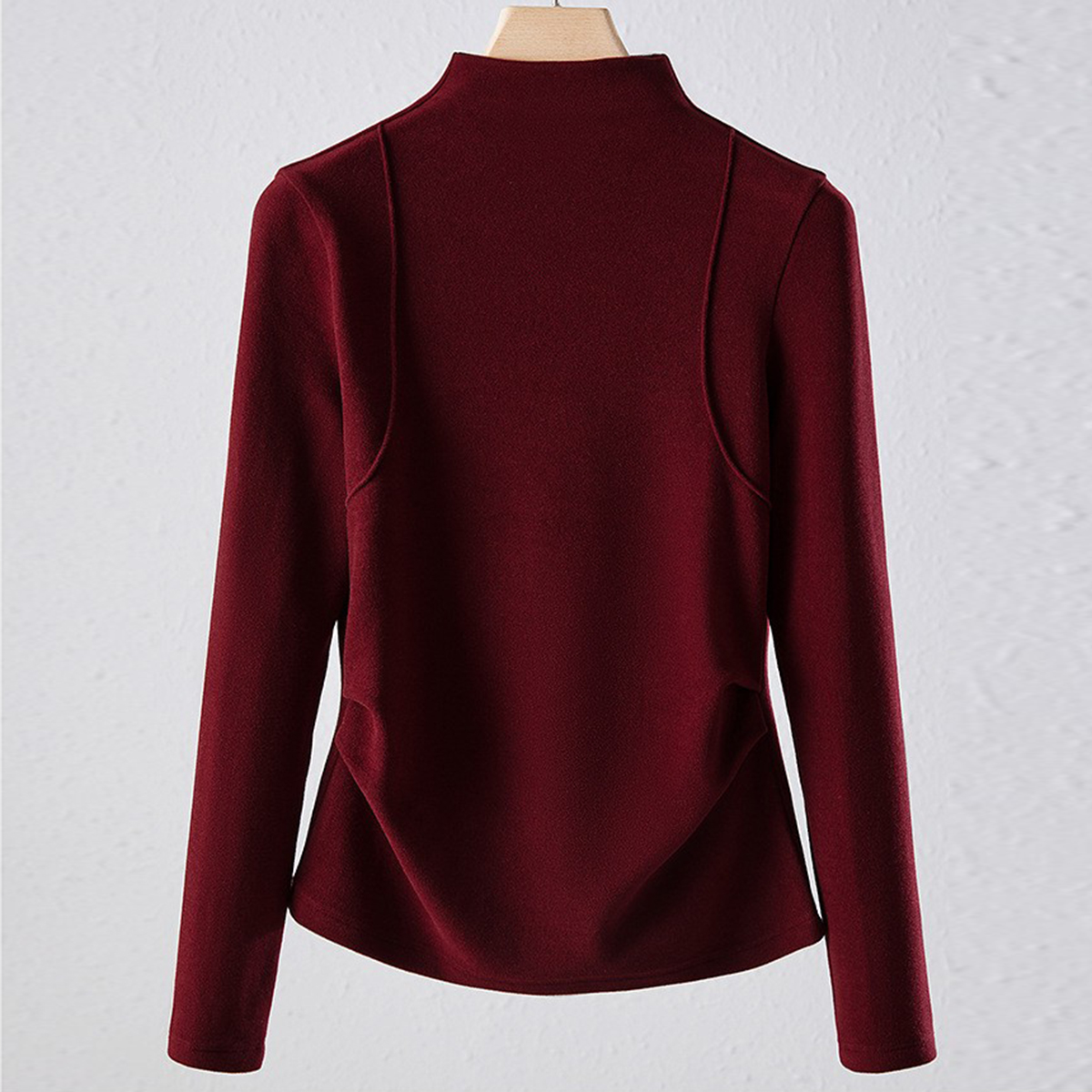 双面德绒半高领打底衫女2025秋冬新款加绒加厚内搭可外穿鱼骨上衣