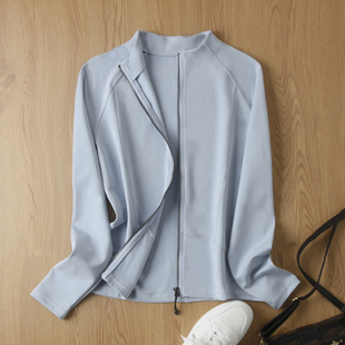 拉链外套正肩动运立领显瘦春秋上衣 秋冬薄绒修身 女士开衫 卫衣新款