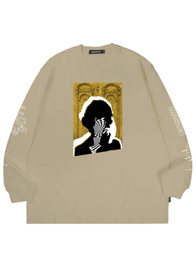 MYGE冥想之门迷幻概念印花长袖纯棉T恤圆领休闲宽松