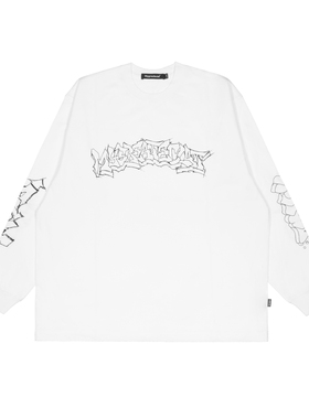 MYGE手绘涂鸦线稿印花纯棉长袖T恤