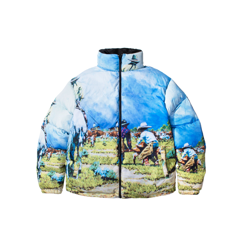 西部牛仔满印羽绒服myge
