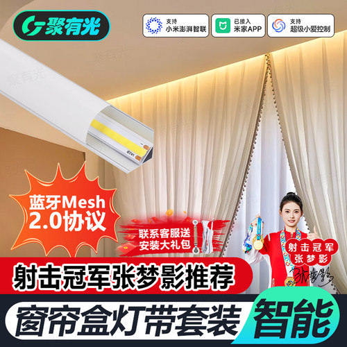 智能Mesh2.0窗帘盒45度弧形灯带